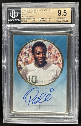 2016 Topps Transcendent Collection Pele Framed Auto Blue #/25 BGS 9.5/10