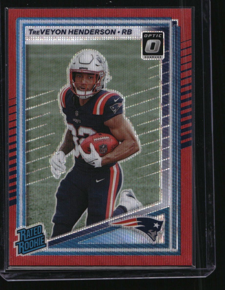 2025 Donruss #332 TreVeyon Henderson RC Optic Rated Rookies Preview Red Wave