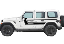 Racing Sport Stripe Graphics Sticker For Jeep Wrangler Rubicon Sahara Side Decal