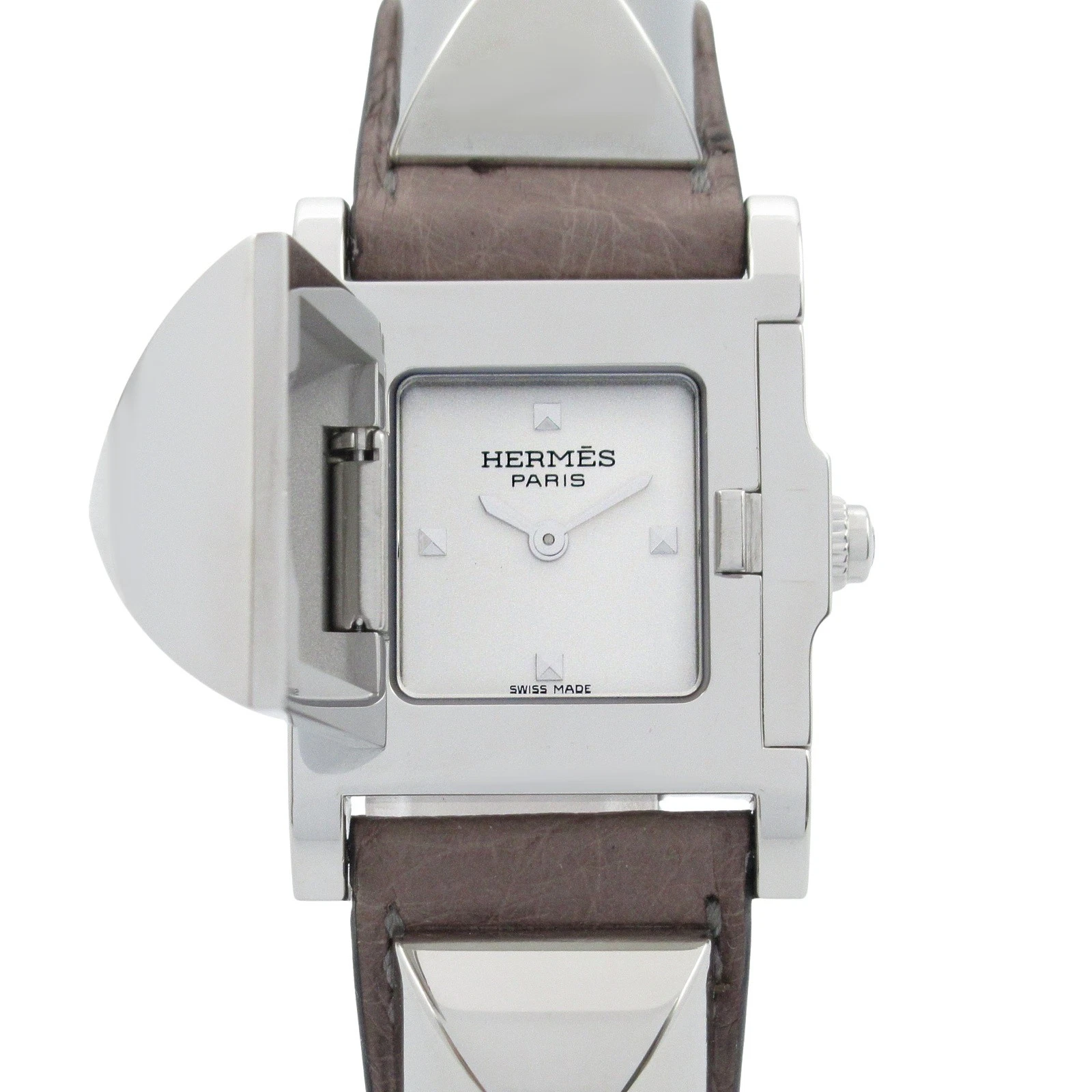HERMÈS Orologio da polso HERMES Medor ME3.210 quarzo acciaio inox pelle usato