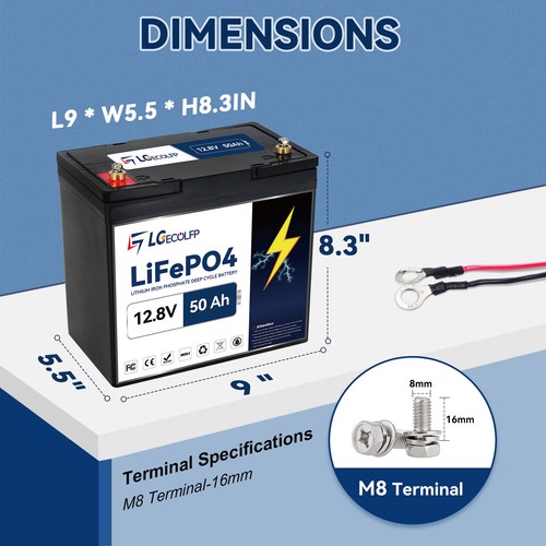 Solar 12V 50Ah 100Ah LGECOLFP Lithium Lifepo4 Battery Pack for RV Marine System - Picture 14 of 35