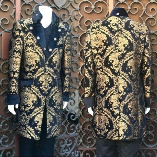 Herren Angelino Schwarz | Gold Freizeit Abschlussball | Smoking | Blazer Neu mit Etikett - Bild 6 von 7