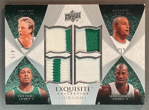 PIERCE / BIRD / GARNETT / DAVIS 2007 UPPER DECK EXQUISITE QUAD PATCH 4/5