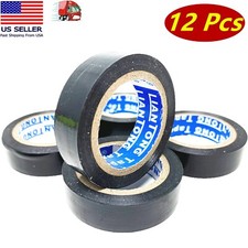 12 Rolls - 8M Black Electrical Tape , Insulating, Flame retardant 0.25    x 26 FT
