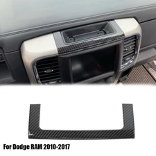 Front Center Console Storage Box Frame Trim For Dodge RAM 10-17  Carbon Fiber