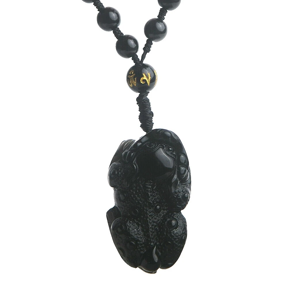 Обсидиановые модные ожерелья и кулоны натуральный черный