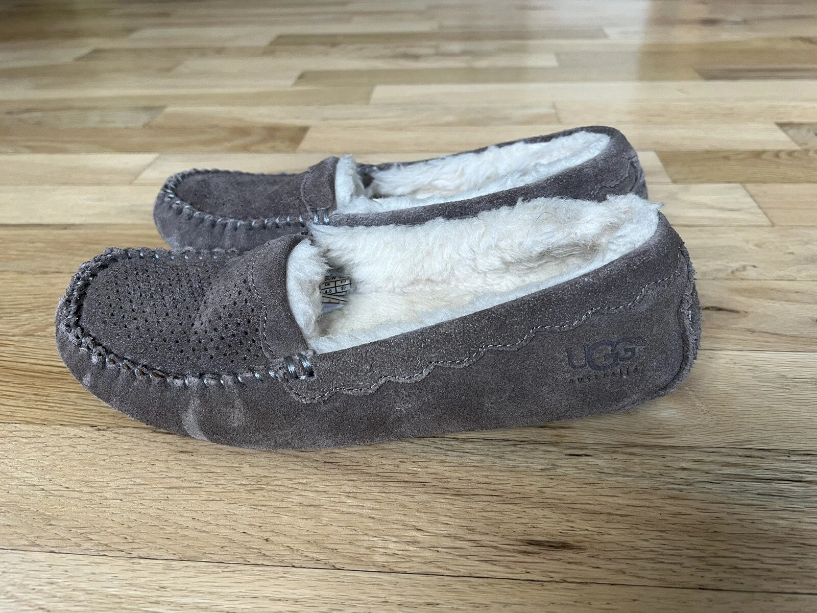 UGG Australia Ansley Pantofole da donna in pelle scamosciata grigia taglia:6