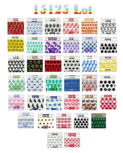 1000 15125 DESIGN & COLOR LOT APPLE MINI ZIP BAGGIES 500 DESIGNS 500 COLORS - Picture 2 of 12