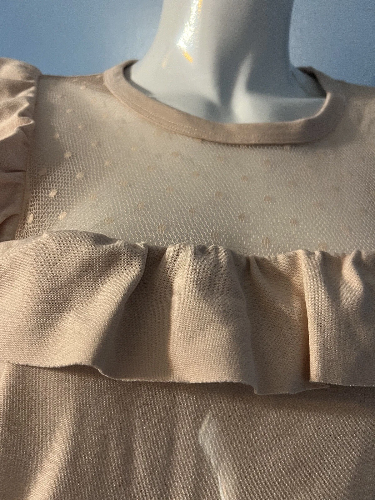 Mini abito rosso Valentino collo in rete arricciato in blush taglia XL