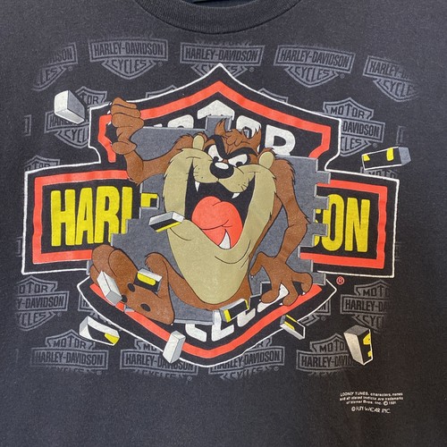 Camiseta Taz Harley Davidson 1991 Fun Wear XL manga de una sola puntada vintage - Imagen 2 de 10