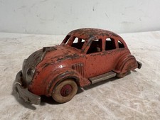 VINTAGE BIGGER SIZE 6" LONG 1930s HUBLEY CAST IRON AIRFLOW TOY CAR W/ REAR SPARE