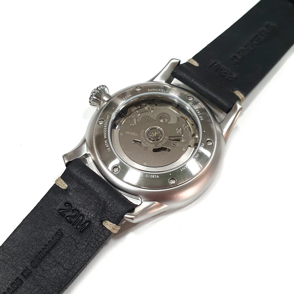 Reloj de pulsera Junkers para hombre 9.58.01.02 Flieger automático 1 21/32 pulgadas cuero, Foto 2 de 4