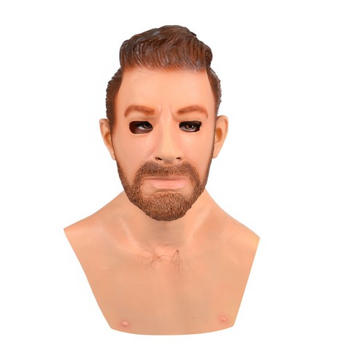 Maschera viso in lattice realistica Halloween cosplay costume vecchio travestimento abito elegante - Foto 24 di 39