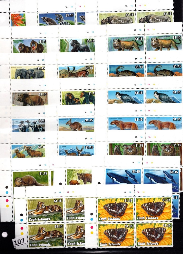 IS 4X COOK ISLANDS - MNH - MONKEY, ELEPHANTS, LION, WHALE, BUTTERFLY, OWL