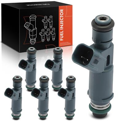 6Pcs Black Fuel Injector for Mazda 6 2003-2008 MPV 2002 2003 2004-2006 V6 3.0L