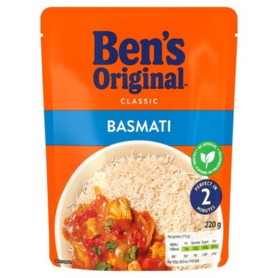 BENS ORIGINAL BASMATI MICROWAVE RICE 220G