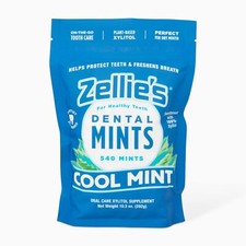 Zellie's  100 Xylitol Sugar Free Cool Mint Breath Mints  Non-GMO Low-Calor...