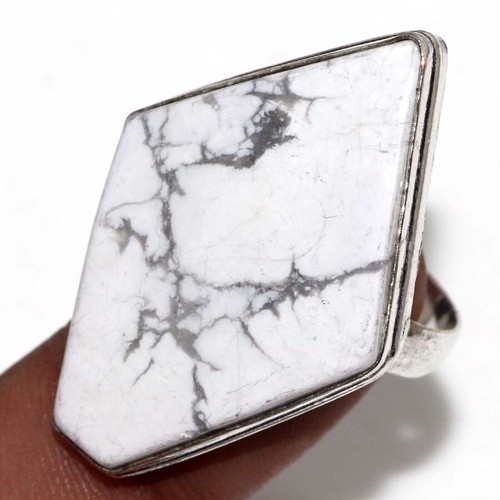 Howlite, Ring | Gifts Handmade Gemstone US Size 9 Fresh Stock Deal MJ