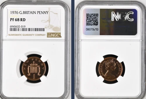 1976 1p Proof NGC PF68 Great Britain Penny. None Graded higher