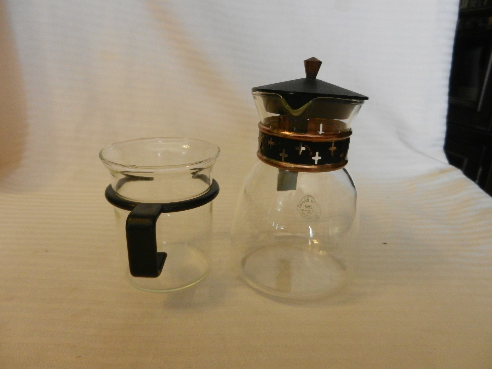 Pyrex Glass Coffee Cup and Glass One Cup Coffee Pot by Silex #LCR-2