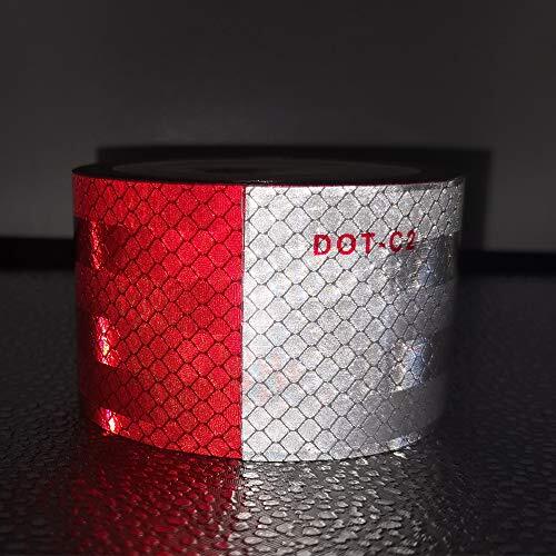 Reflective Tape Waterproof Trailer Reflector Conspicuity Sticker Red White Warni - Picture 2 of 6