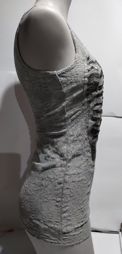 Beadazzled Lace Tank Top Daytrip Gray Medium - Picture 3 of 7