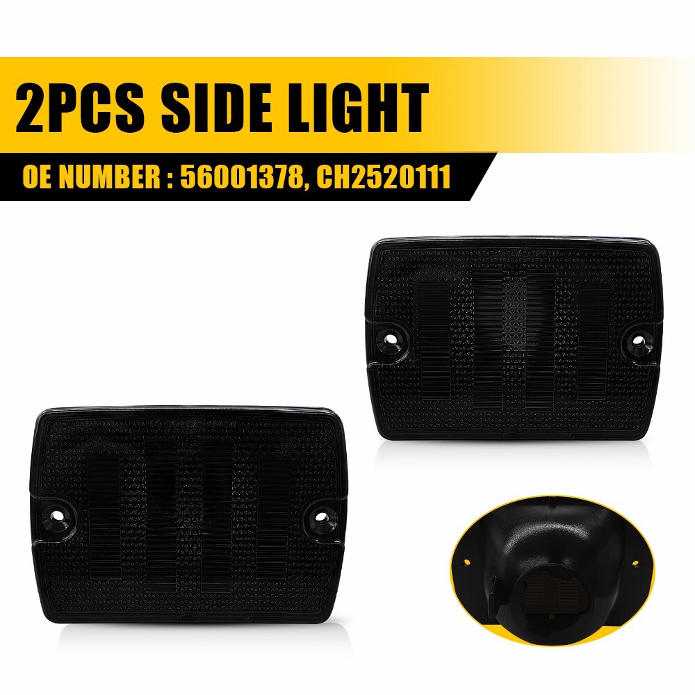 Smoked Front Turn Signal Housing Kit for 87-95 Jeep Wrangler YJ 56001378