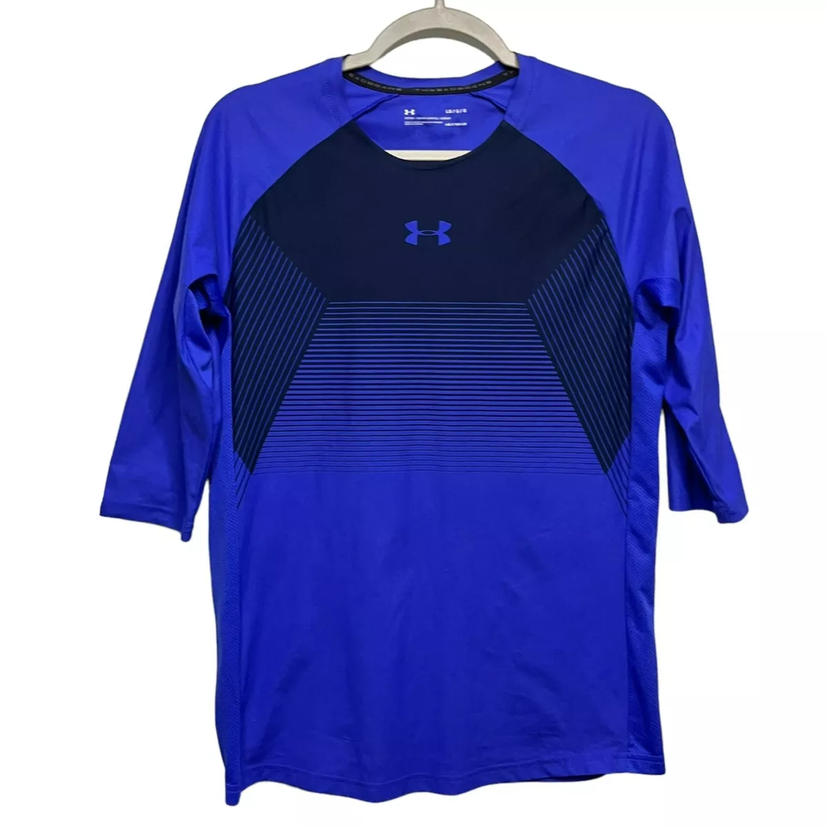 Under Armour UA Mens Heat Gear Threadborne 3 4 Sleeve Shirt Fitted