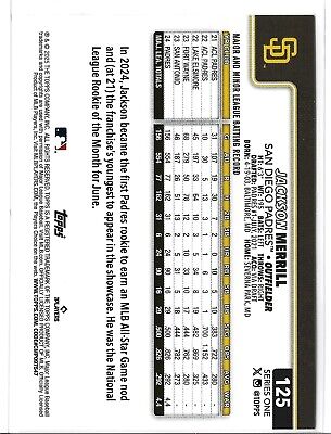 2025 Topps Series 1 - Jackson Merrill All-Star Rookie #125 2025 Topps Series 1 - Jackson Merrill All-Star Rookie #125