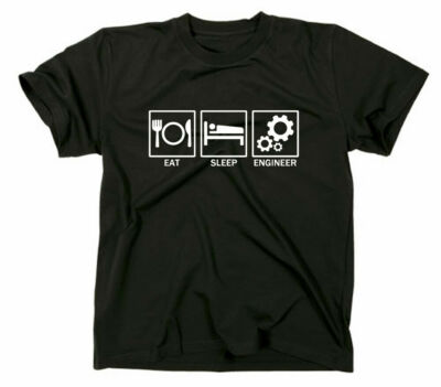 Eat Sleep Engineer Fun T-Shirt Ingenieur Geschenk Spruch Sprüche Lustig Funshirt