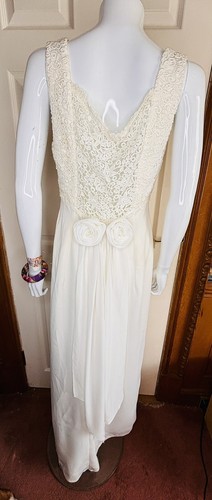 Vintage Short Stories Ivory Wedding Dress Vintage size 14 modern size 12 - Picture 8 of 12