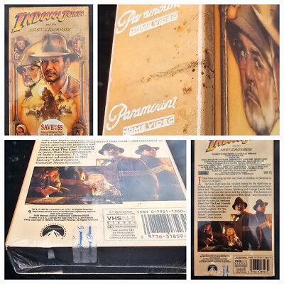 Indiana Jones and the Last Crusade SEALED VHS Lucas Movie Paramount  Stamp Seal