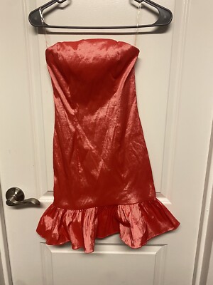 Sleeveless Satin Peplum Mini Dress Coral Size XS | eBay Sleeveless Satin Peplum Mini Dress Coral Size XS | eBay