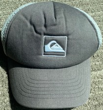 Quicksilver Hat Flexfit Gray Ivory Black Raised White Logo Nice Shape