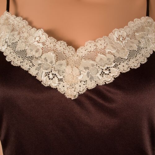 💖 WORTHINGTON großes Cami Tank Top dunkelbraun Regal BH verstellbare Träger Spitze - Bild 4 von 10