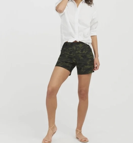 SPANX Women's Sunshine Short 6" MEDIUM Green Camo UPF 50+ Beach Summer Travel - 第 1/12 張圖片