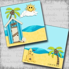 A Day at the Beach NPM - 2 Premade Scrapbook Pages - EZ Layout 5579