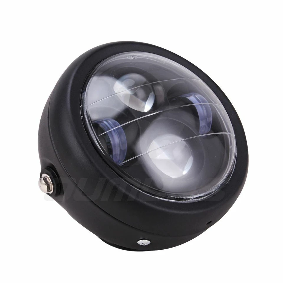 Retro Style 6.5" Motorcycle LED Headlight Cafe Racer Bobber Side Mount Bracket - Image 4 of 4