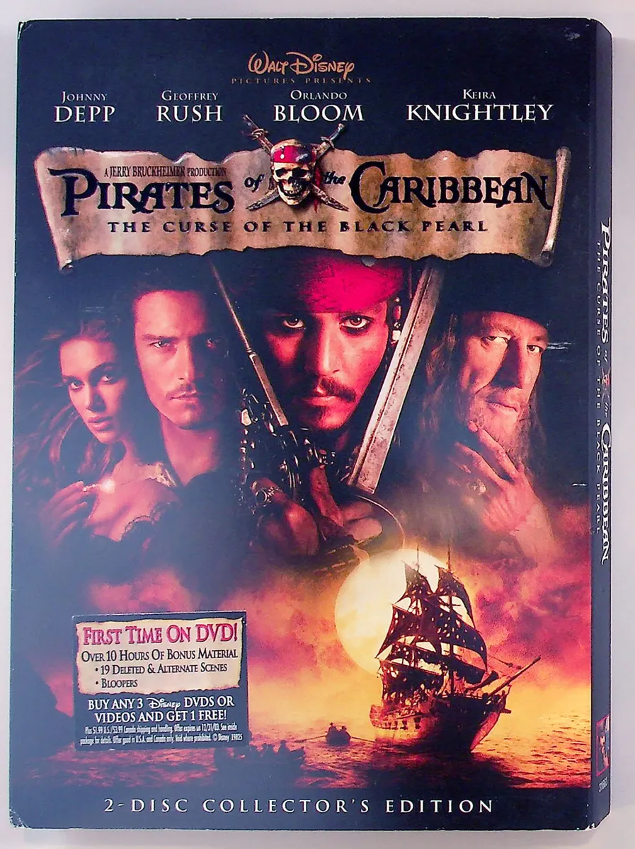 Pirates of the Caribbean: The Curse of the Black Pearl (DVD, 2003, 2-Disc)  New! 786936224306