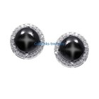 925 Sterling Silver Cufflinks For Men #39 Natural Black Star & Cz Gemstones with
