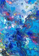 ORIGINAL Acrylbild Fluid Painting Acrylic Pouring Abstrakt  Bild Gemälde Unikat