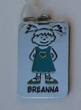 Breanna NAME TAG Dog tag CHARM PENDANT zipper pull shoe lace flair