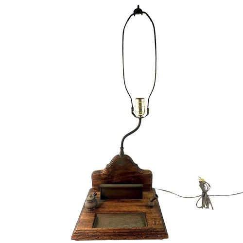 Italian FIRENZE 1784 Reproduction Desk Lamp Inkwell W/ Pen Paper Holder - Picture 3 of 12