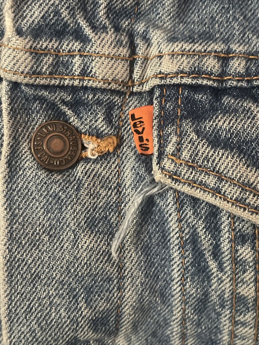 Vintage 90s Levi's 57508 Denim Jacket Size Small 8/10 Orange Vintage 90s Levi's 57508 Denim Jacket Size Small 8/10 Orange