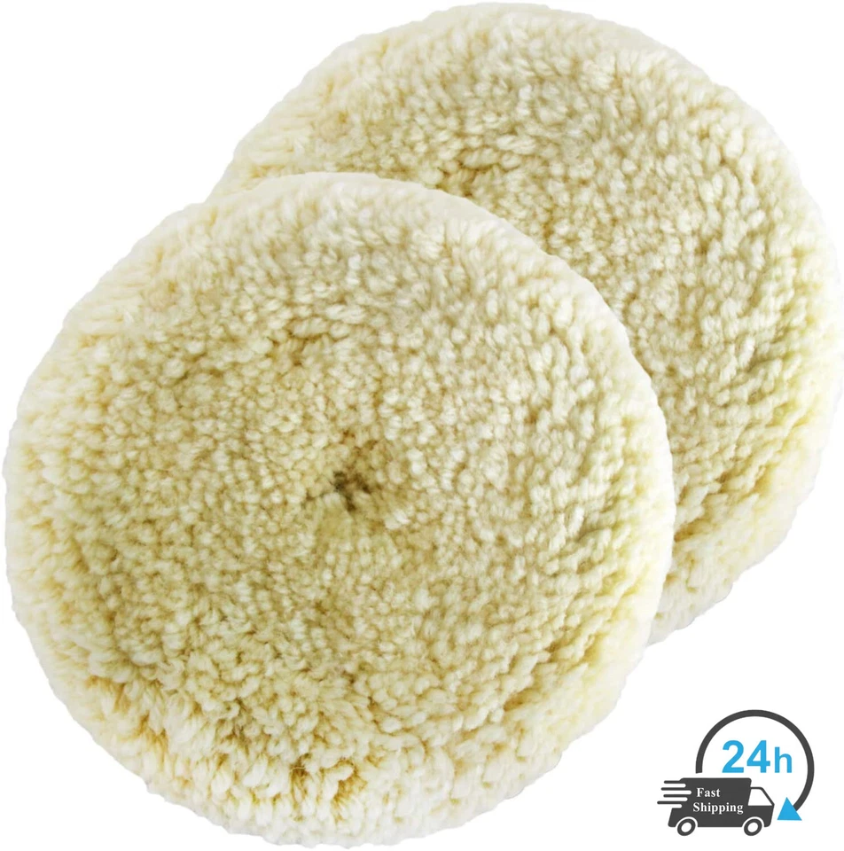 Almohadillas de pulido de lana de 3"-7" 100 % lana natural gancho y bucle para almohadilla de corte compuesta Foto 2 de 4