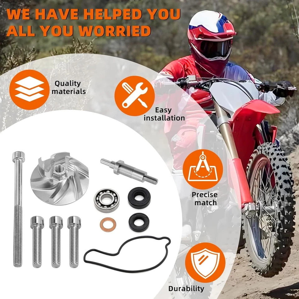 Kit de reparación completo de eje de palanquilla impulsor bomba de agua para Honda CRF450R 2002-2008 Foto 4 de 4