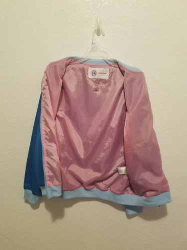 Strange Planet Nathan Pyle Alien Bubbles Blue Windbreaker Bomber Jacket XS image 4