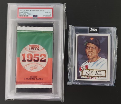 2022 Topps X Naturel 1952 Baseball Card Pack PSA 8 + Willie Mays A-6 Encased Art