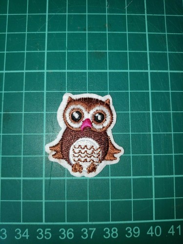 Aufbügler, Aufnäher,braune niedliche Eule, Bügelbild - Bild 1 von 2