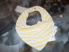 Janie and Jack Yellow/White Striped Bandana Bib Size OS/NB NEW